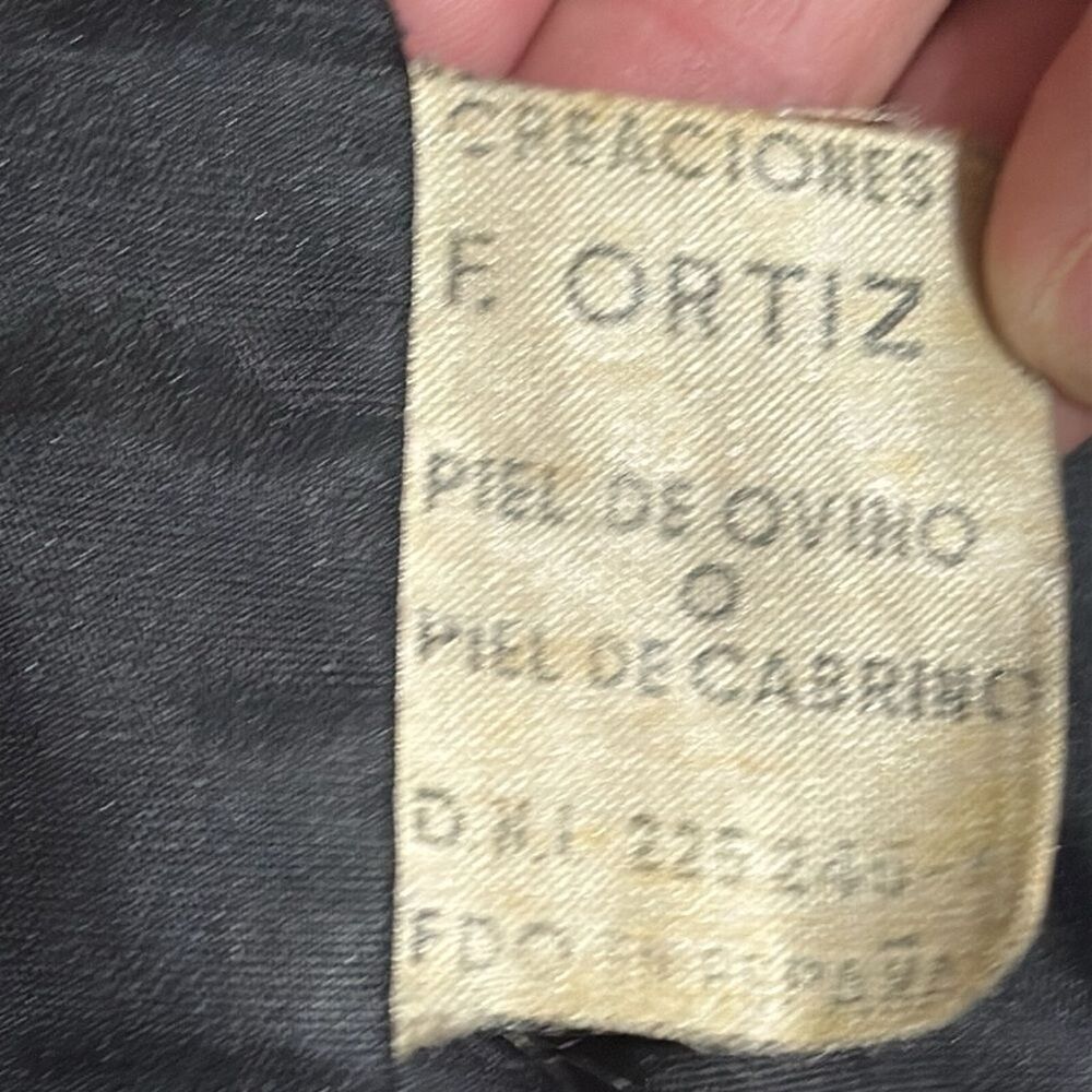 (P2) F.ORTIZ, creation Vintage 80s goatskin jacket in black oversized - Picture 9 of 15
